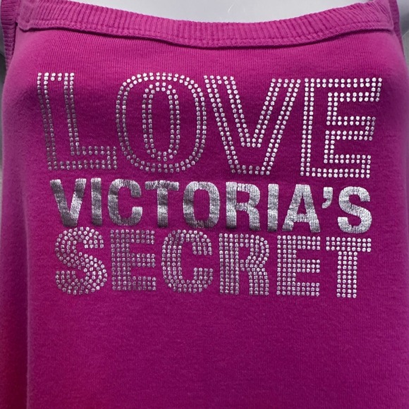 Y2K Victoria's Secret Graphic Love Pink Tank Top Cotton Size L - Picture 2 of 9
